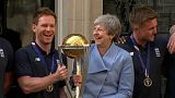 Watch: May welcomes England cricket team to Downing Street after World Cup triumph