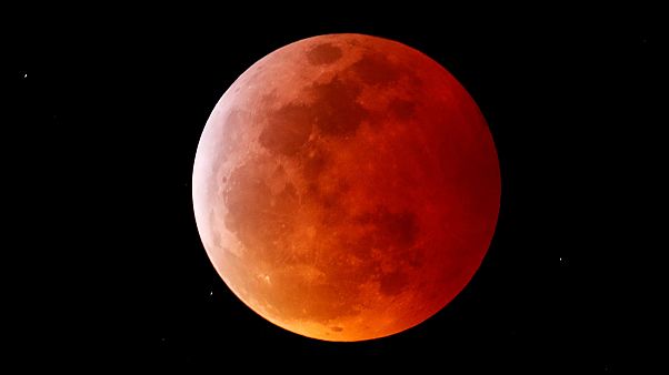 Imagen de archivo de la "luna de sangre" de enero Imagen de archivo de la "luna de sangre" de enero