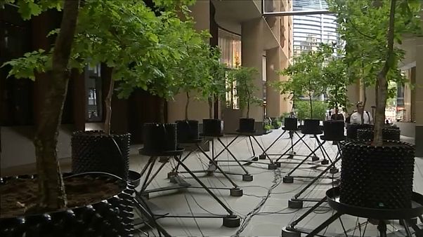 Um oásis verde no meio da city de Londres Um oásis verde no meio da city de Londres