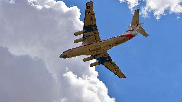 A Russian plane which transported the first parts of a Russian S-400 missile defense system takes off from Akinci Air Base near Ankara A Russian plane which transported the first parts of a Russian S-400 missile defense system takes off from Akinci Air Base near Ankara
