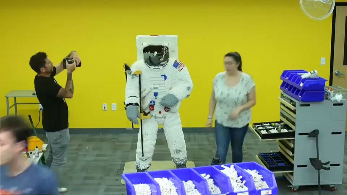 Watch: LEGO celebrate moon-landing with life-sized model astronaut