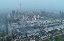 چین؛ تصاویر هوایی از میزان تخریب در پی انفجار مهیب در کارخانه گاز