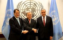 Nikos Anastasiadis, Antonio Guterres ve Mustafa Akıncı