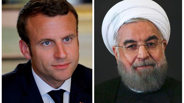 حسن روحانی و امانوئل ماکرون حسن روحانی و امانوئل ماکرون
