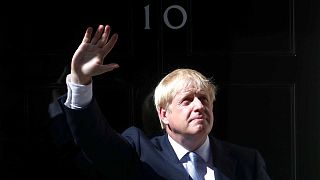 Boris Johnson devant la fameuse porte noire du 10 Downing Street - 24/07/2019