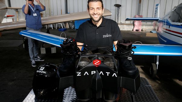 Franky Zapata fails in attempt to cross the English Channel with 'flyboard' Franky Zapata fails in attempt to cross the English Channel with 'flyboard'