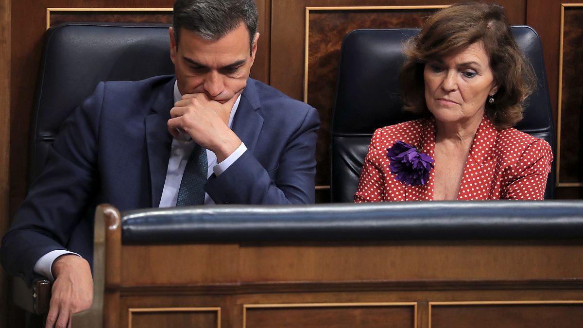 İspanya Başbakanı Sanchez ve Başbakan Yardımcısı Carmen Calvo 