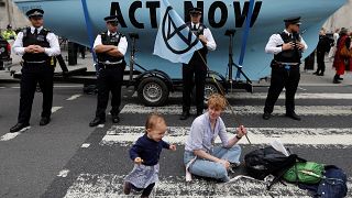 Az Extinction Rebellion egyik londoni demonstrációja