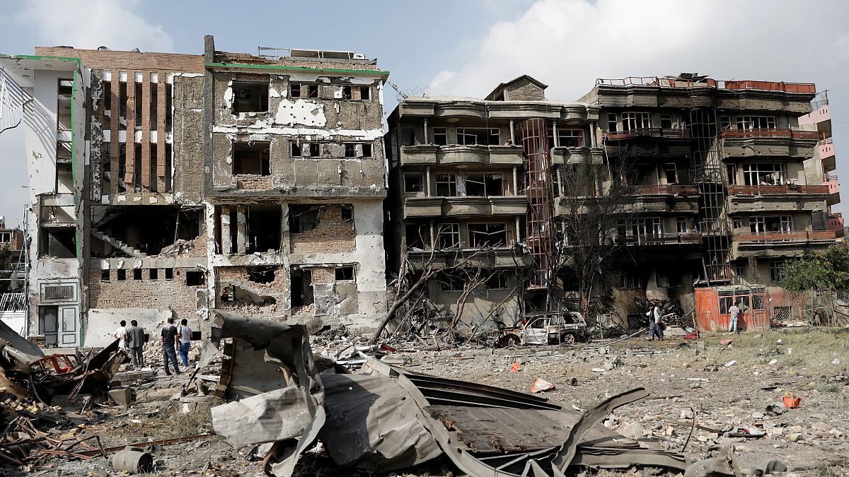 FILE PHOTO: Damaged buildings are seen after Sunday's attack in Kabul, Afghanistan July 29, 2019.