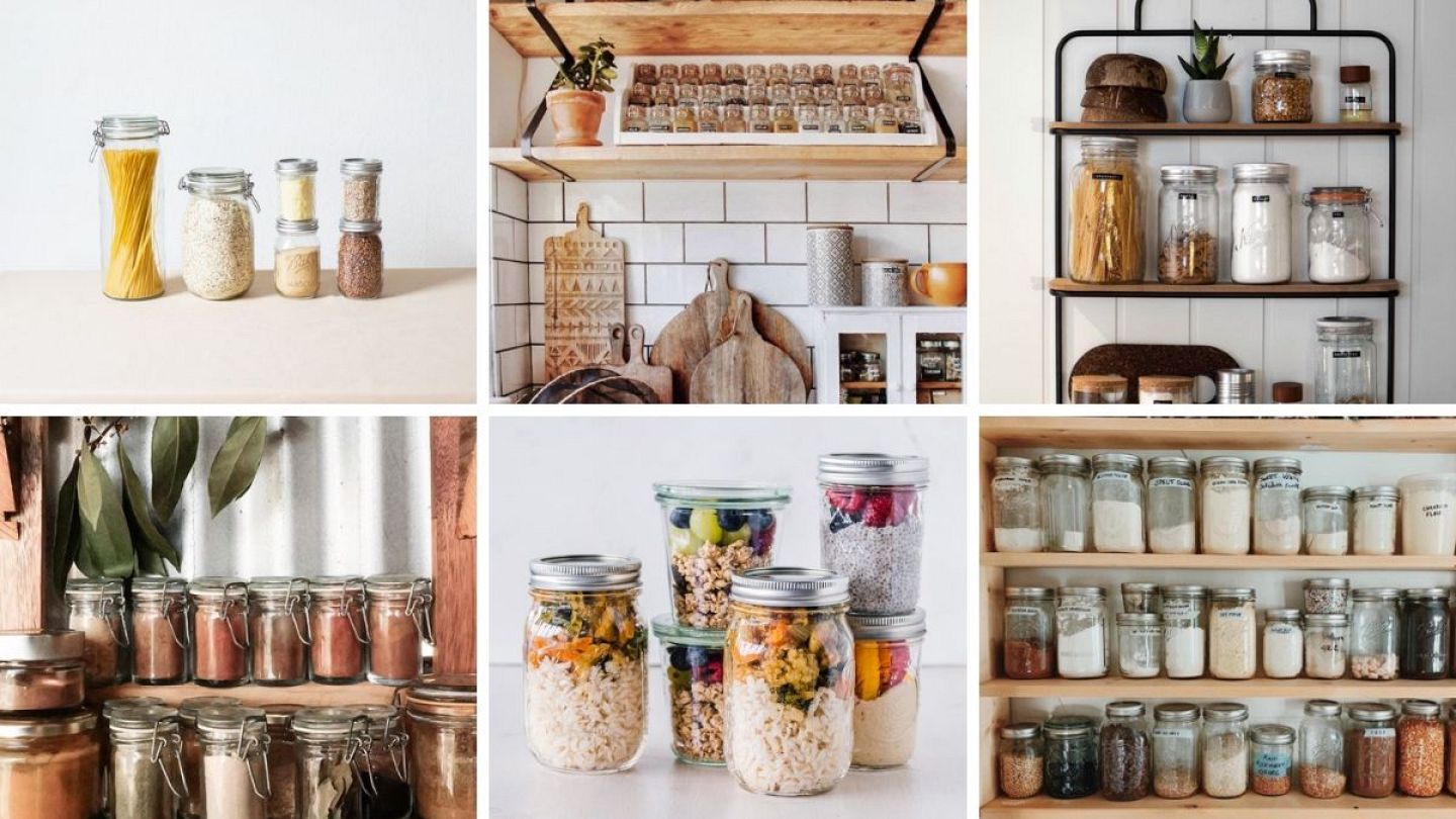 Zero Waste Kitchen: Glass jars in the pantry  Kitchen jars storage, Kitchen  jars, Eco kitchen