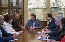 Ο Πρόεδρος της Κύπρου, Νίκος Αναστασιάδης με τον Υπουργό Εξωτερικών της Αιγύπτου Σαμέχ Σούκρι και τον Υπ. Εξ Κύπρου, Νίκο Χριστοδουλίδη