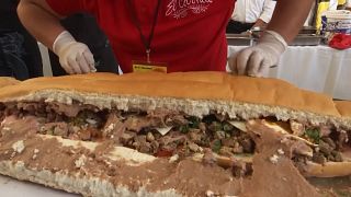 Rekordhosszú szendvics Mexikóban.