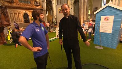Rochester Cathedral turns medieval nave into mini-golf course