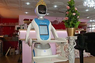 'Theresa' Maybot says "breakfast means breakfast" and delivers tea.