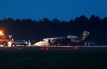 Private jet carrying members of singer Pink's team crash lands in Denmark