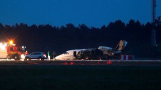 Private jet carrying members of singer Pink's team crash lands in Denmark