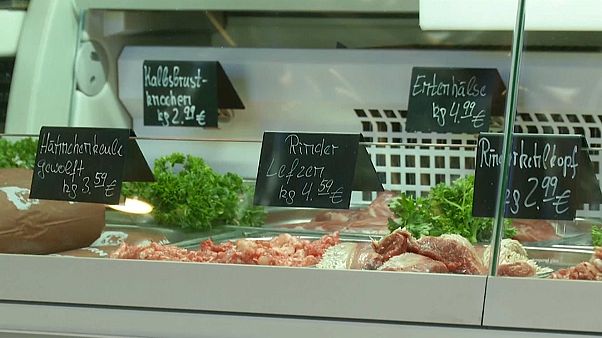 Auslage eines Metzgers in Köln Auslage eines Metzgers in Köln