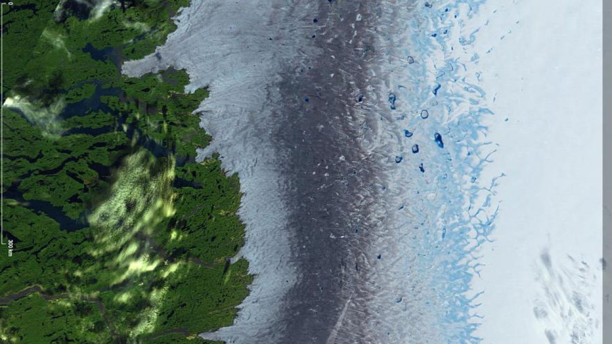 Hitzewelle: Vorher-Nachher-Bilder zeigen die schnelle Eisschmelze Grönlands aus dem All