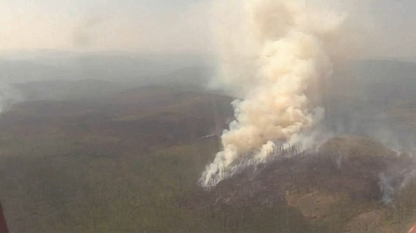 Vista aérea do incêndio na Sibéria Vista aérea do incêndio na Sibéria