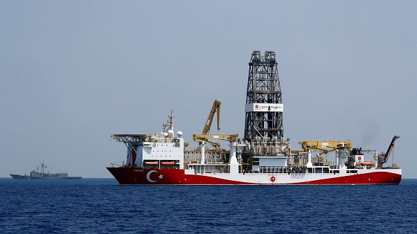 سفينة التنقيب التركية ياووز قبالة الساحل الشمالي الشرقي لقبرص يوم الثلاثاء سفينة التنقيب التركية ياووز قبالة الساحل الشمالي الشرقي لقبرص يوم الثلاثاء