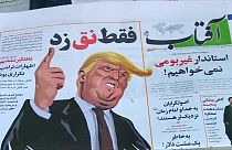 Trump - sotto forma di caricatura - campeggia anche sui quotidiani iraniani.