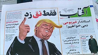 Trump - sotto forma di caricatura - campeggia anche sui quotidiani iraniani.