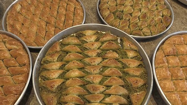 Bayram öncesi Gaziantepli baklava ustalarından yoğun mesai Bayram öncesi Gaziantepli baklava ustalarından yoğun mesai