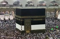 Muslims on the Hajj pilgrimage circle Kabba