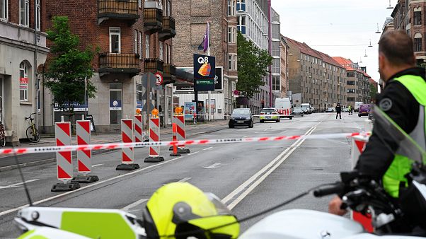 Il luogo dell'esplosione, a Copenaghen. Il luogo dell'esplosione, a Copenaghen.
