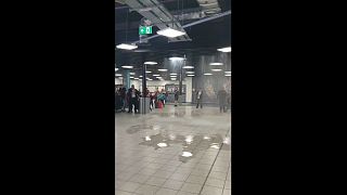 Watch: Water pours through ceiling into Luton Airport