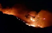 El viento nocturno descontrola de nuevo el fuego que arrasa las cumbres de Gran Canaria en España