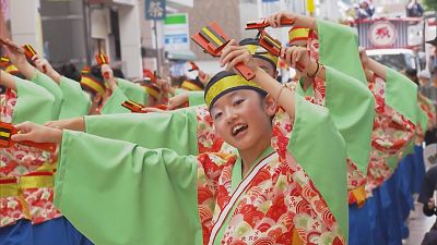 Colourful Yosakoi dance festival held in Kochi