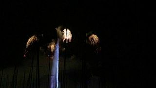 Fuochi d'artificio illuminano la notte di Ginevra