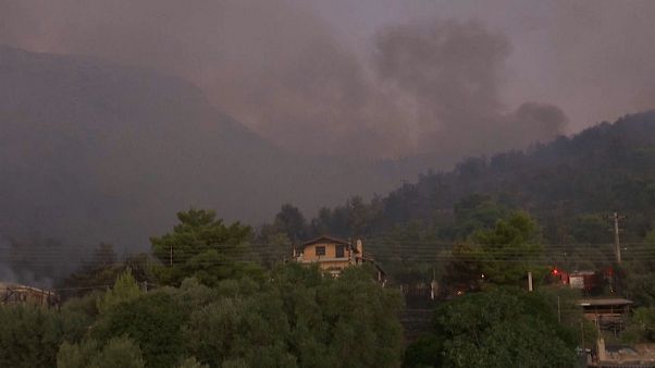 Atenas amenazada por un incendio a 11 kilómetros Atenas amenazada por un incendio a 11 kilómetros
