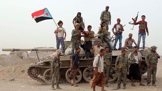 أفراد القوات الانفصالية اليمنية الجنوبية المدعومة من دولة الإمارات العربية المتحدة في عدن، اليمن 10 أغسطس/آب 2019