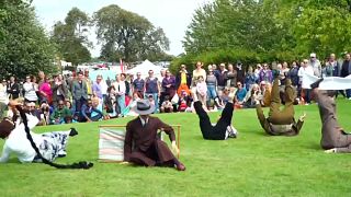 'Chap Olympiad' celebrates British eccentricities with umbrella jousting and tea pursuit