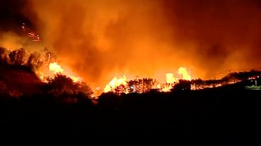 Residents from Tejeda village were evacuated as a wildfire burns in Gran Canaria