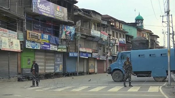 Les rues désertes de Srinagar, dans le Jammu-et-Cachemire, le 12 août 2019 Les rues désertes de Srinagar, dans le Jammu-et-Cachemire, le 12 août 2019