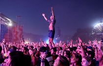 Festival goers party at Sziget