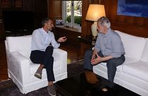 Ο Κυριάκος Μητσοτάκης με τον Ευρωπαίο Επίτροπο για θέματα Ανθρωπιστικής Βοήθειας Χρήστο Στυλιανίδη