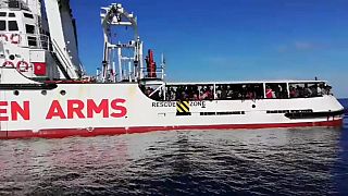 Navio Open Arms ao largo de Lampedusa