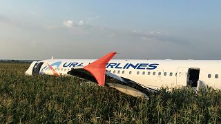 Az Ural Airlines Airbusa a kényszerleszállás után