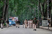 عناصر من قوات الأمن في سريناجار بكشمير