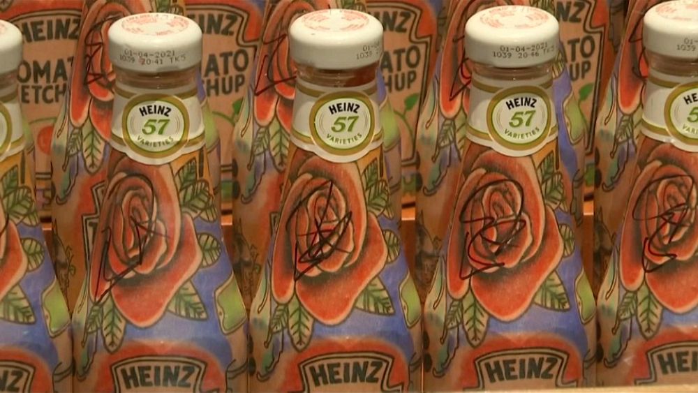 Tomato Edchup Ed Sheeran Body Art Ketchup Bottles Auctioned By