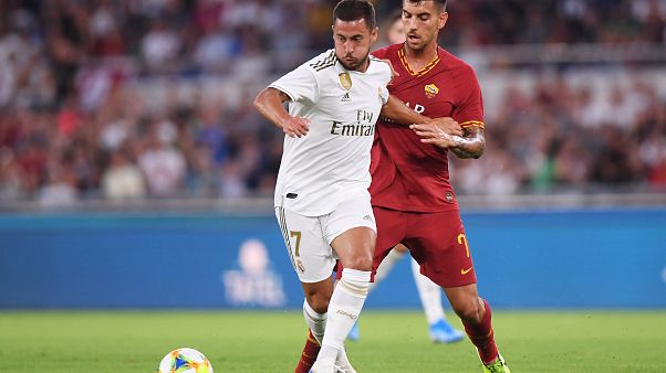 هازارد من ريال مدريد في مباراة مع لورنزو بيليغريني 11 أغسطس آب 2019 روما إيطاليا هازارد من ريال مدريد في مباراة مع لورنزو بيليغريني 11 أغسطس آب 2019 روما إيطاليا