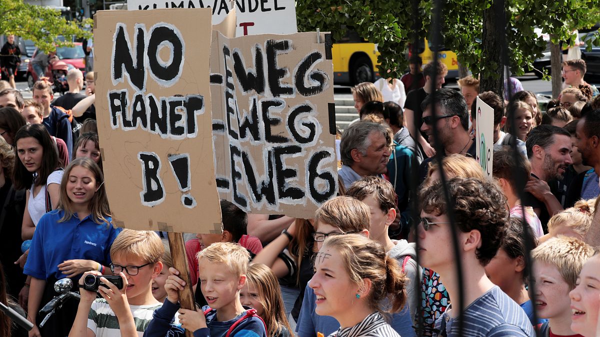 Berlin students skip school for climate change protest