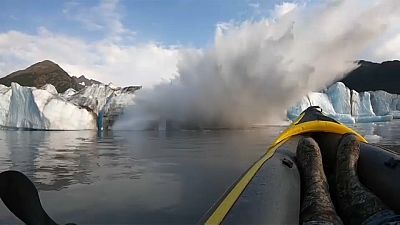 "We survived" - kayakers flee collapsing glacier