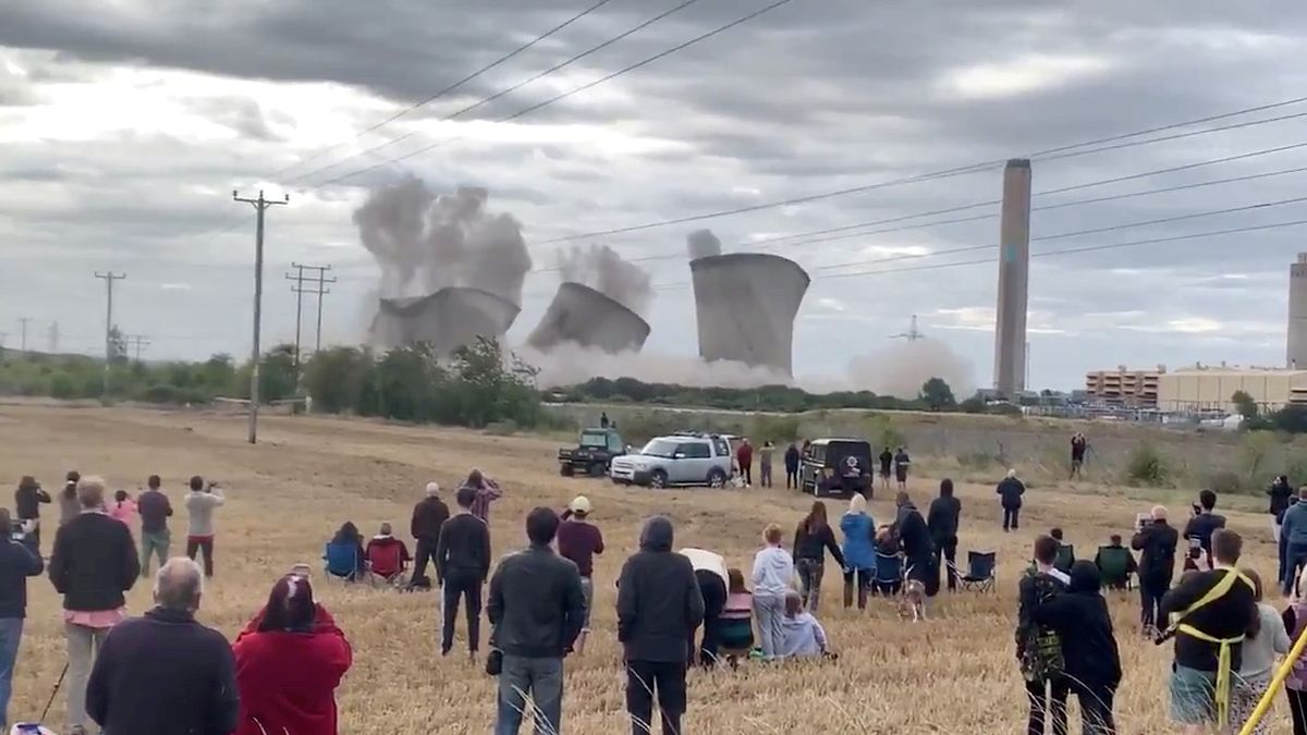 Watch: Landmark Didcot cooling towers destroyed in controlled explosion