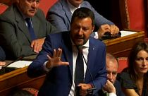 Italian Deputy PM Matteo Salvini holding speech in the parliament