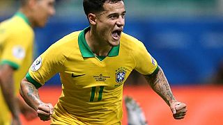 Philippe Coutinho festeggia dopo un gol nell'edizione 2019 della Copa America, vinta proprio dal Brasile. 